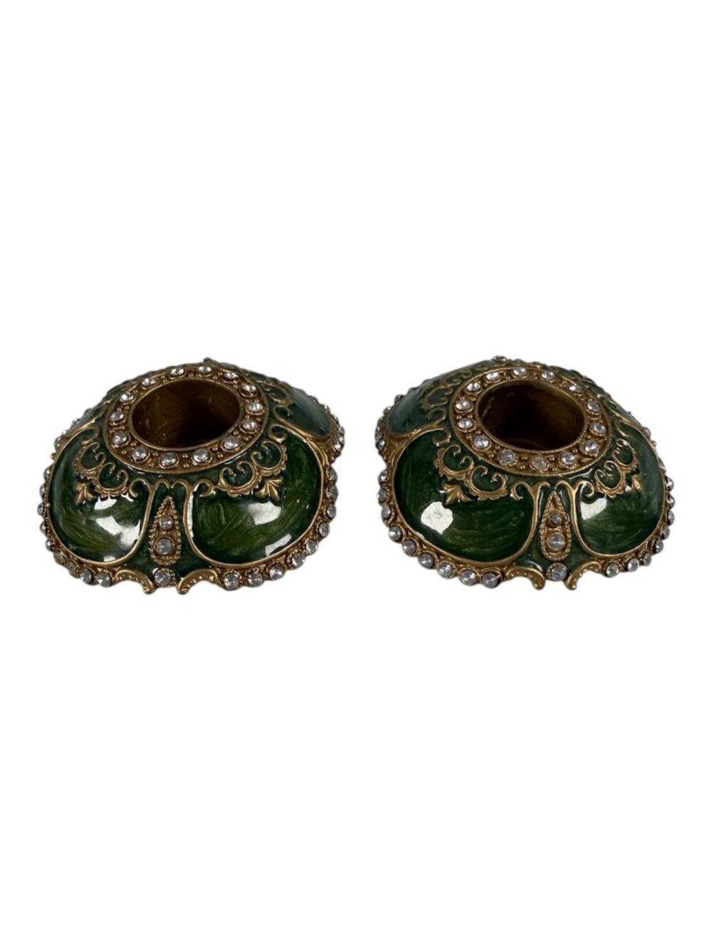 St. Petersburg Austrian Crystal and Enamel Candle Holders by Two's Company